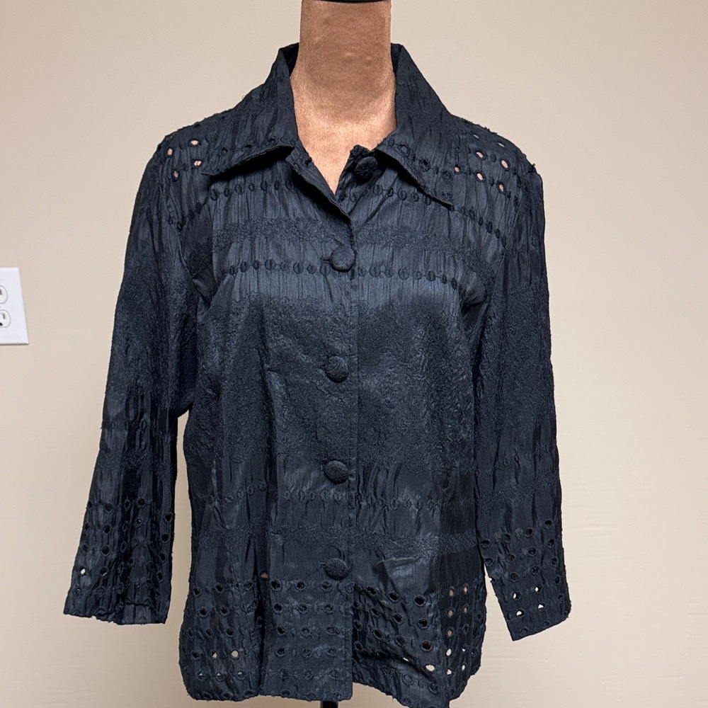 Chico's Black Textured Jacket